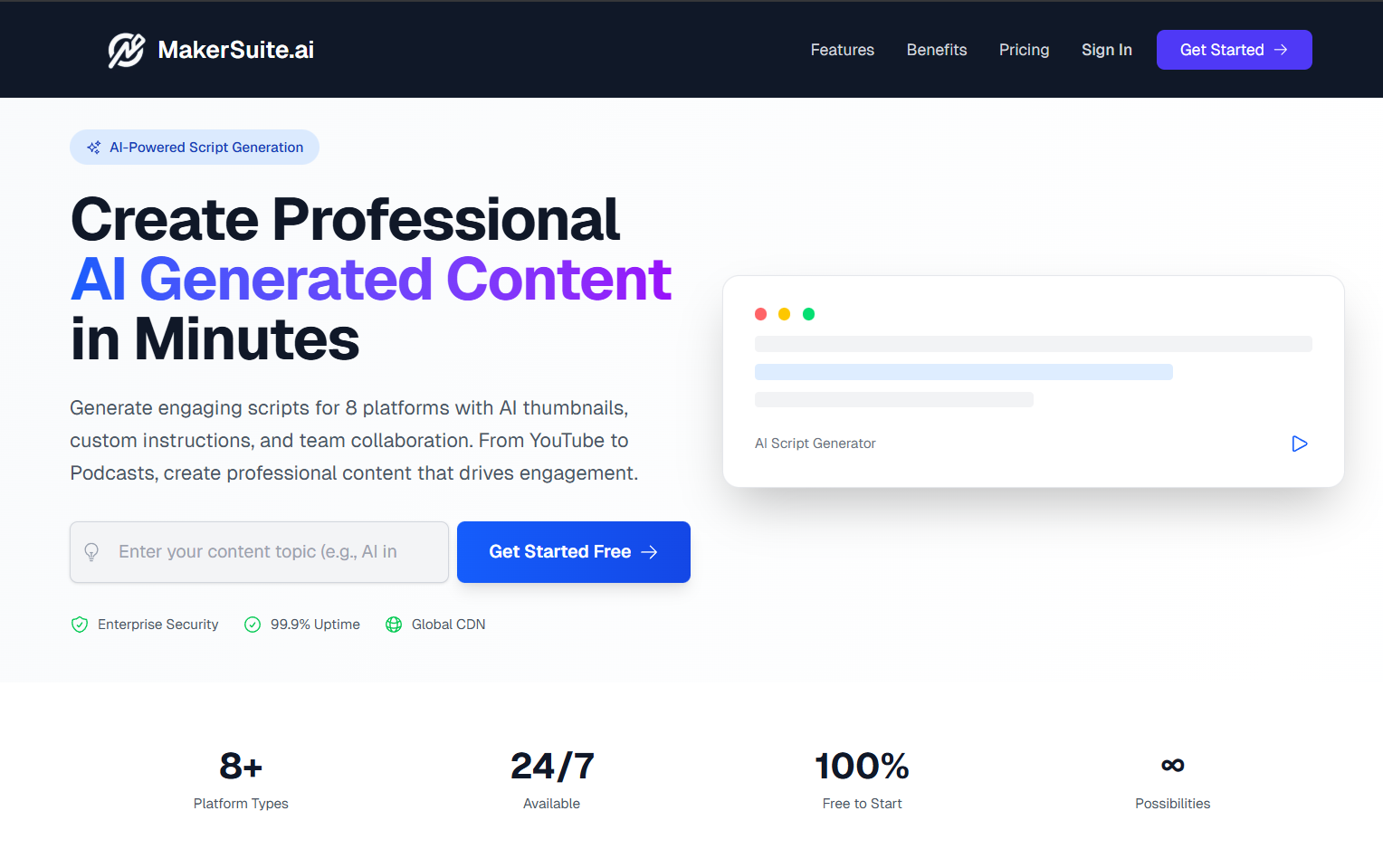 Makersuite — product overview and interface preview